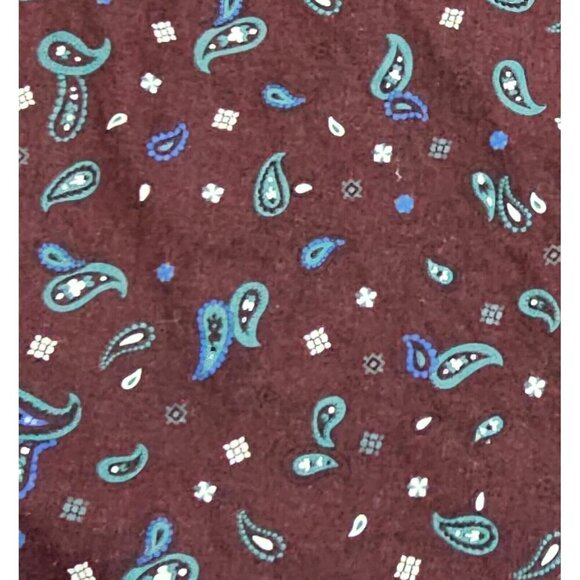 Ben Sherman Size Large Mens Burgundy Paisley Button Down Long Sleeve Logo Shirt - Picture 7 of 12